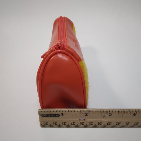 New Vintage Retro Clinique Orange and Yellow PVC/Felt Cosmetic Makeup Bag NWOT - Picture 10 of 10